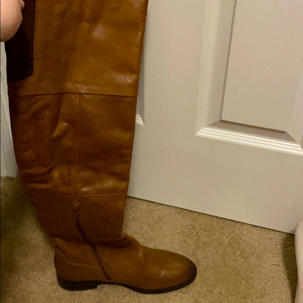 Over the knee leather boots